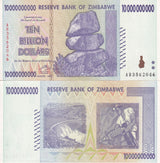 Zimbabwe 10 Billion Dollars 2008 P 85 AUnc