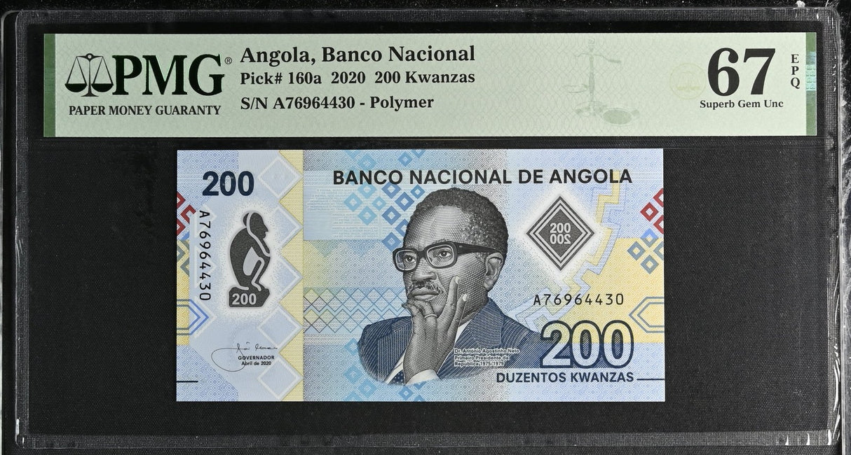 Angola 200 Kwanzas 2020 P 160 a Superb Gem UNC PMG 67 EPQ