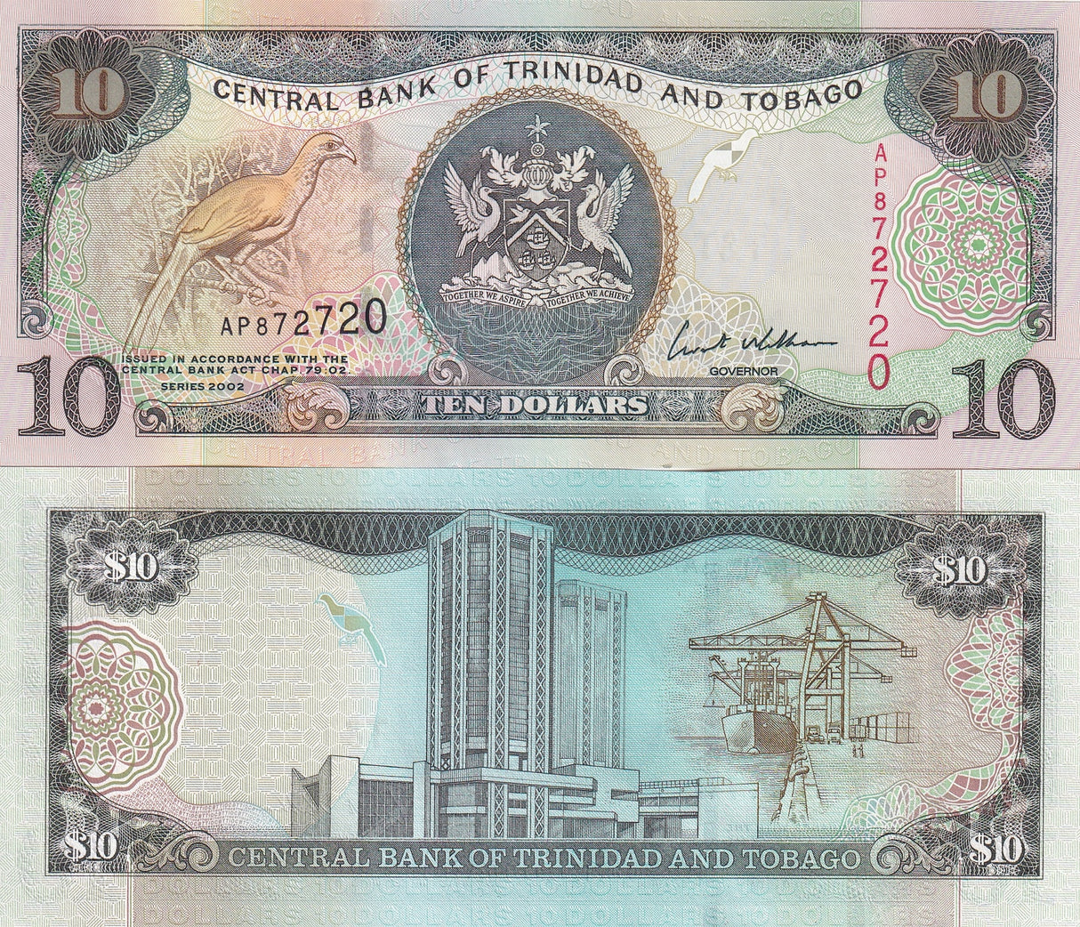 Trinidad & Tobago 10 Dollars 2002 P 43 UNC