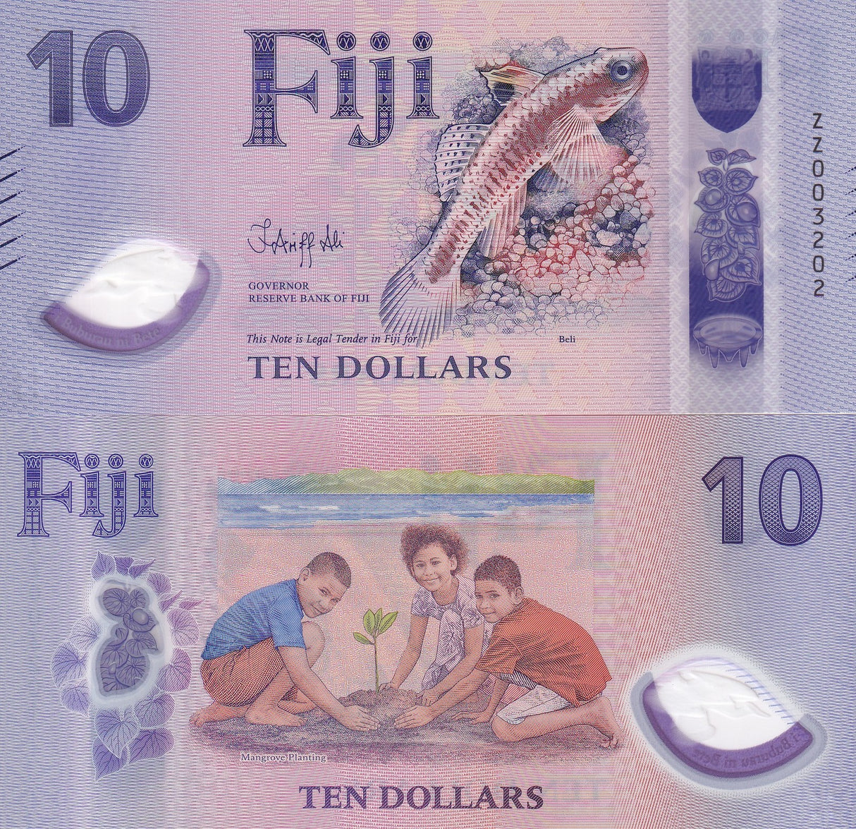 Fiji 10 Dollars 2026 2025 P NEW Polymer REPLACEMENT ZZ UNC