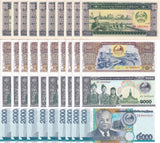 Laos Set 4 X LOT 10 = 40 UNC 100 500 1000 2000 KIP Random Date P 30 31 32 41
