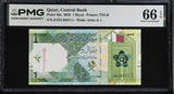 Qatar 1 Riyal 2025 P 40 a Gem UNC PMG 66 EPQ , Graded Note = p 32 c