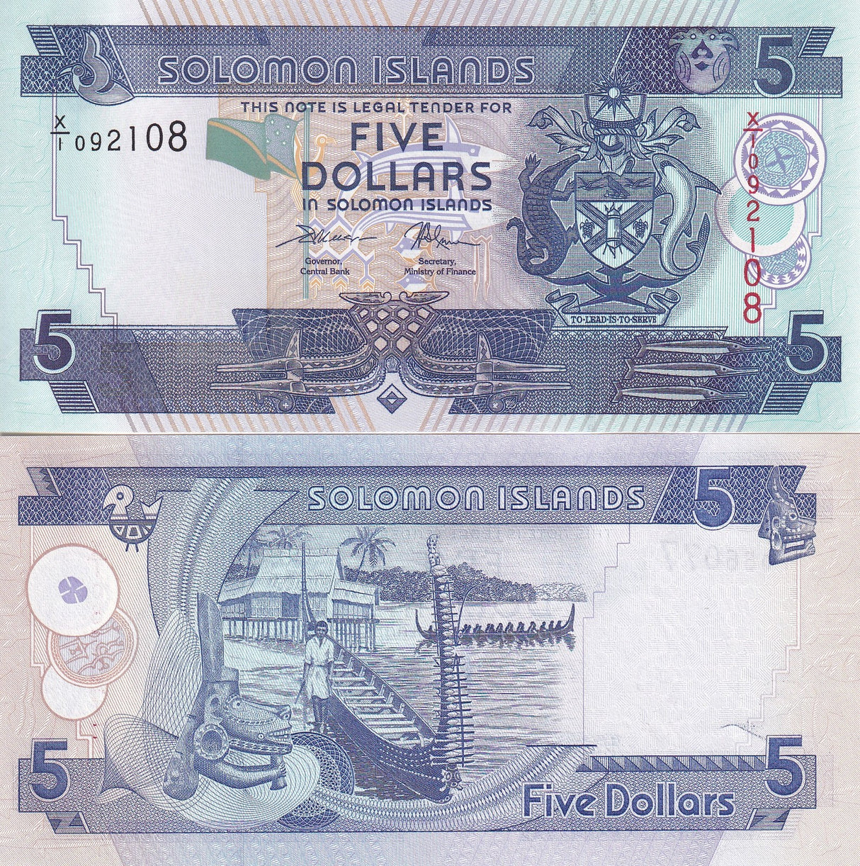 Solomon Islands 5 Dollars ND 2006 P 26* X Replacement UNC