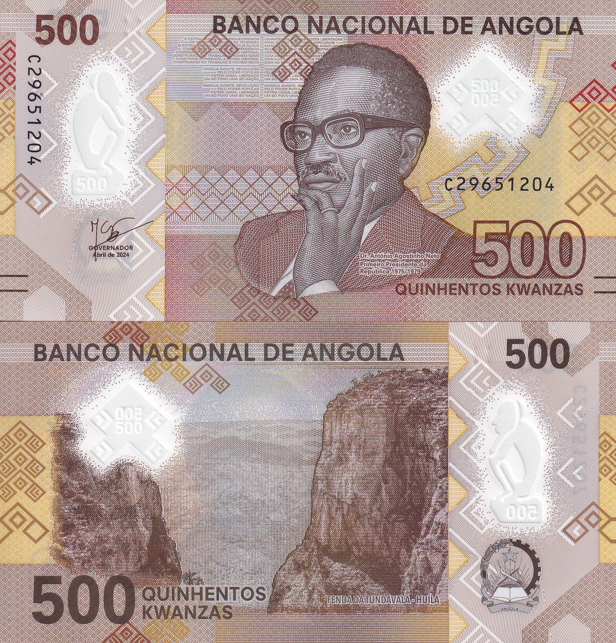 Angola 500 Kwanzas 2024 P 161 UNC