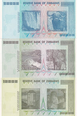 Zimbabwe SET 3 UNC 10 50 100 Trillion Dollars 2008 P 88 90 P 91