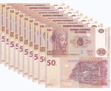 Congo Democratic Republic 50 Francs 2022 P 97B UNC ,Fishermens' villa LOT 10 PCS