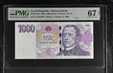 Czech Republic 1000 Korun 2008 P 25 d Superb Gem UNC PMG 67 EPQ