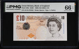 Great Britain 10 POUNDS 2000 ND 2004 P 389 c Gem UNC PMG 66 EPQ