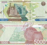 Uzbekistan 5000 Som 2021 2022 P 88 UNC