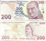 Turkey 200 Lira ND 2009/2024 P 227 Random Prefix UNC