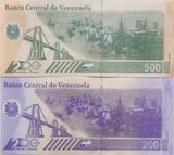 Venezuela Set 2 UNC 200 500 Bolivares Digitales 2023 P 120 P 121