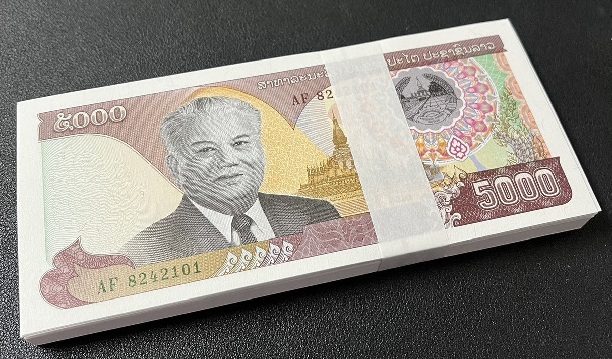 Laos 5000 Kip 2020/2022 P 41Aa UNC LOT 100 PCS 1 Bundle