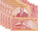 Tonga 2 Pananga 2023 2024 P 50 NEW Design Whale UNC LOT 5 PCS