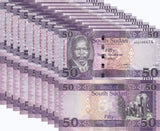 South Sudan 50 Pounds 2019 P 14 AUnc LOT 10 PCS AUnc