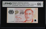 Singapore 10 Dollars ND 2015 P 48 l Polymer Gem UNC PMG 66 EPQ , 2 Solid House