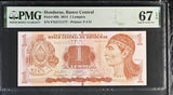 Honduras 1 Lempira 2014 P 96 b Superb Gem UNC PMG 67 EPQ