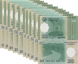 Tajikistan 20 Diram 1999 P 12 UNC LOT 10 PCS , Interior of Parliament building