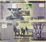 Namibia 200 Dollars 2022 P 15 UNC , Captain Hendrik Witbooi,Parliament