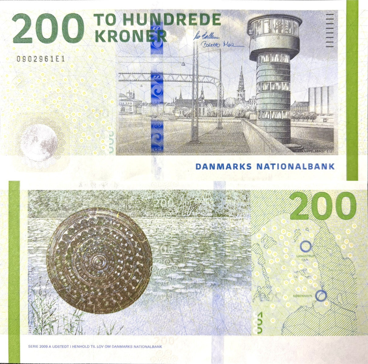 Denmark 200 Kroner 2021 P 72 a Sign Callesen & Møller UNC