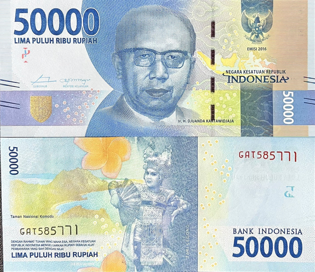 Indonesia 50000 Rupiah 2016 / 2016 P 159 a UNC