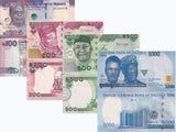Nigeria SET 4 x Lot 5 Sets 20 UNC 100 200 500 1000 Naira 2023 2024 P 41 47 48 49
