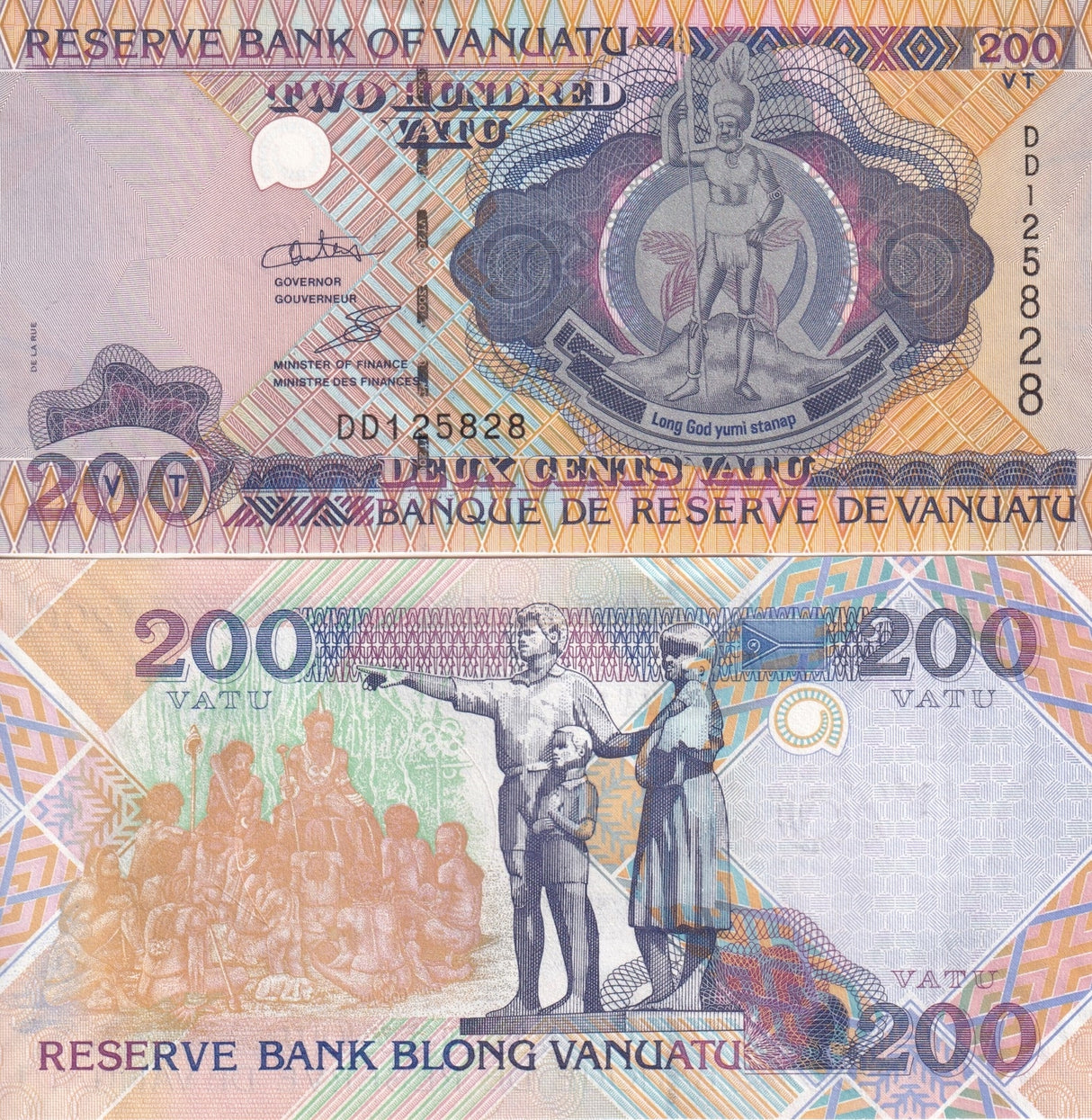 Vanuatu 200 Vatu ND 1995 P 8 c Prefix DD UNC