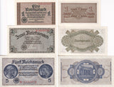 Germany Set 3 UNC 1 2 5 Reichsmark ND 1940-1945 P R136a R137a R138a