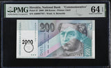Slovakia 200 Korun 2000 P 37 Commemorative Choice UNC PMG 64 EPQ