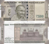 India 500 Rupees 2022 P 114 UNC , Mahatma Gandhi, Red Fort, Delhi