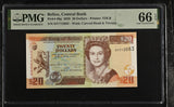 Belize 20 Dollars 2020 P 69 g QEII Gem UNC PMG 66 EPQ