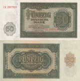 GERMANY Democratic 50 Deutsche MARK 1948 P 14 XF/AU
