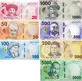 Kyrgyzstan Set 7 UNC 20 50 100 200 500 1000 5000 Som 2023/2024 P NEW 37 38 -43