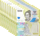 Indonesia 1000 Rupiah 2022 / Random Year P 162 UNC Lot 10 Pcs 1/10 Bundle