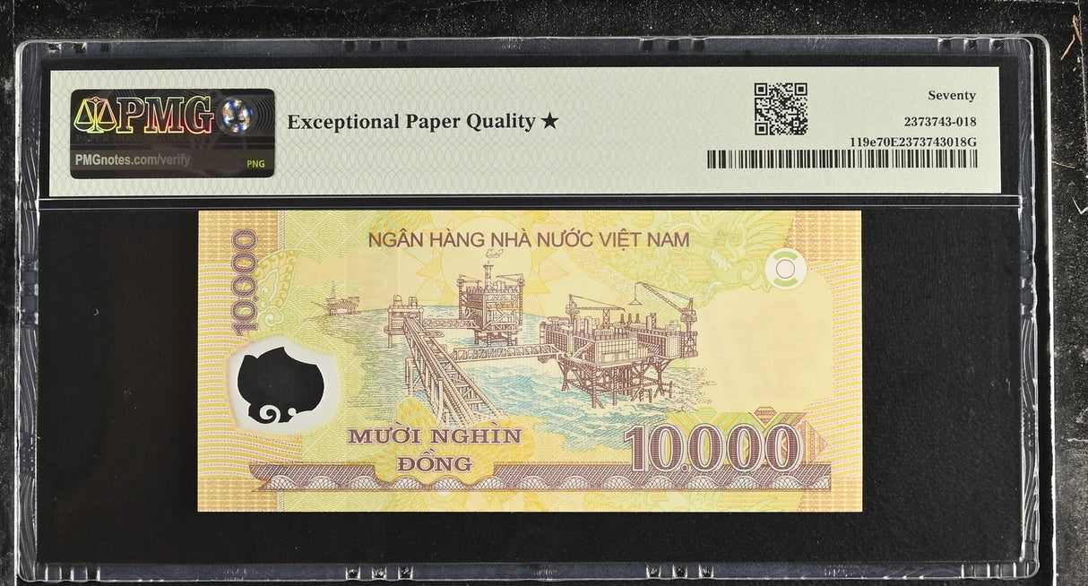Vietnam 10000 Dong 2010 Polymer P 119 e Superb Gem UNC PMG 70 EPQ Extra Star TOP