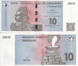 Zimbabwe 10 ZiG 2024 P 110* Replacement ZX Prefix UNC