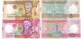 Turkmenistan Set 2 UNC 5 10 Manat 2025 / 2026 POLYMER Peace & Trust P new