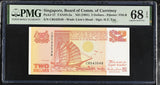 Singapore 2 Dollars ND 1991 P 27 Superb Gem UNC PMG 68 EPQ