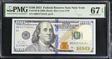 United States 100 Dollars USA 2013 P 543 B New York Superb Gem UNC PMG 67 EPQ