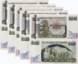 Zimbabwe 1000 Dollars 2003 P 12 b Small Digits UNC LOT 5 PCS