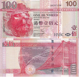 Hong Kong 100 Dollars 2003 HSBC P 209 a AA Prefix UNC