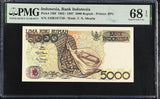 Indonesia 5000 Rupiah 1992/1997 P 130 f Superb Gem UNC PMG 68 EPQ TOP POP