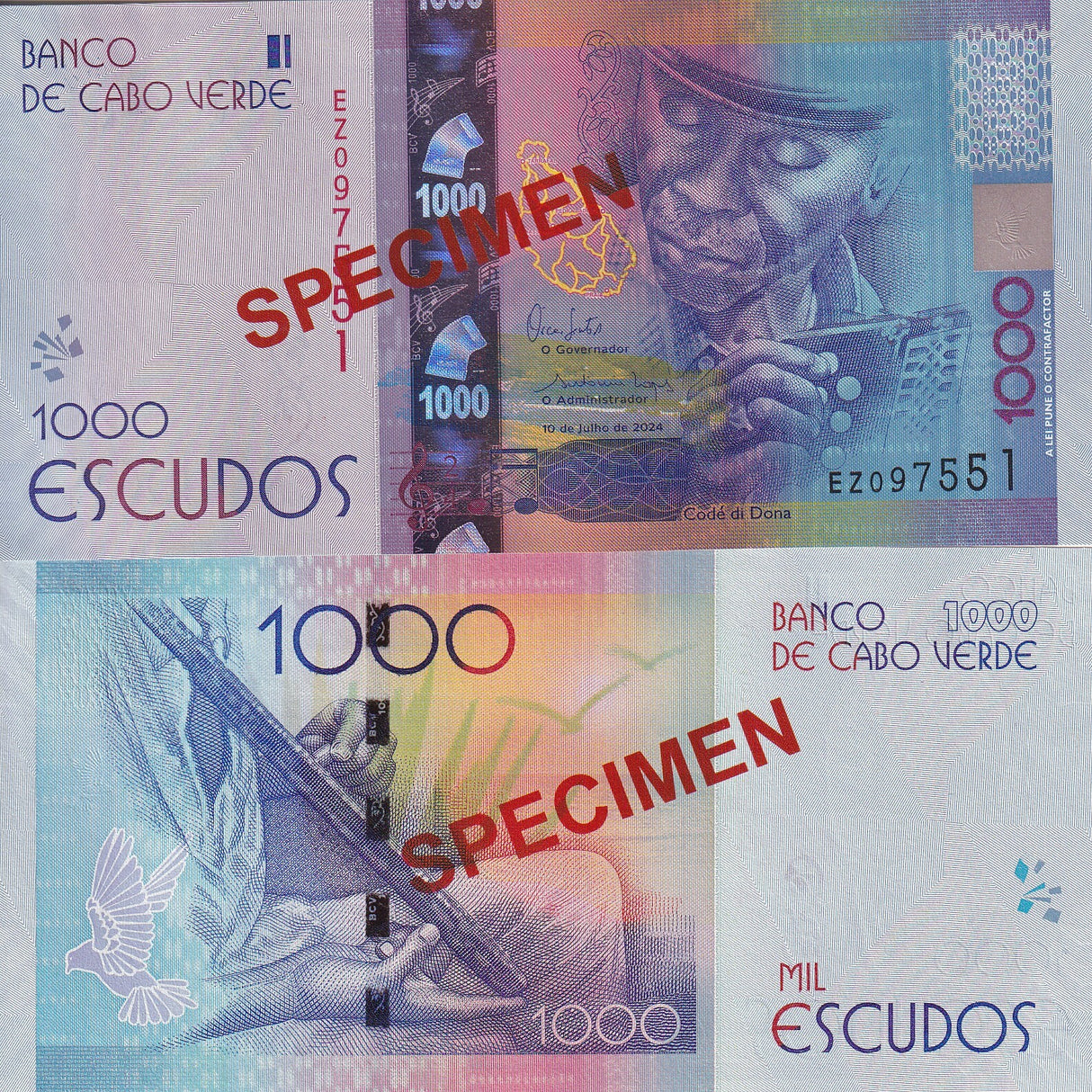 Cape Verde 1000 Escudos 2024 / 2025 P New Specimen UNC