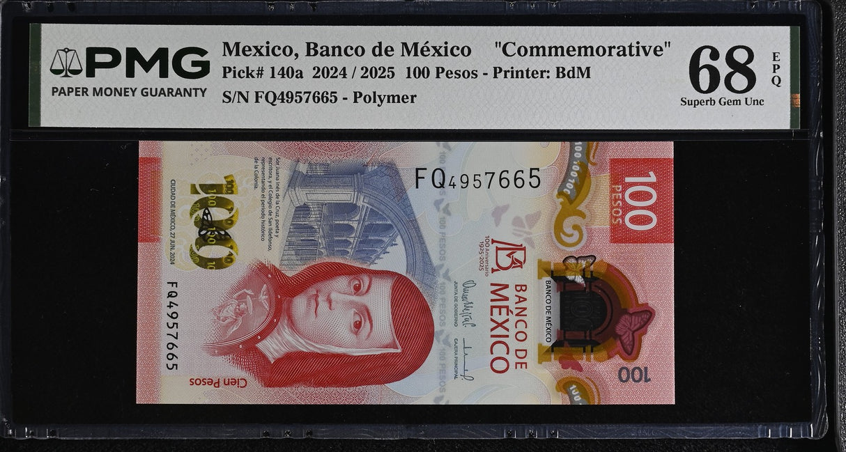 Mexico 100 Pesos 2024 / 2025 P 140 a Commemorative Superb Gem UNC PMG 68 EPQ
