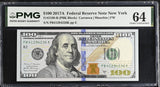 United States 100 Dollars USA 2017A P 548 B New York Choice UNC PMG 64