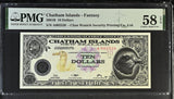 CHATHAM ISLAND 10 DOLLARS 2001 B P 10 Choice About UNC PMG 58 EPQ