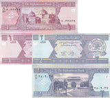 Afghanistan Set 2 UNC 1 2 Afghanis ND 2002 P 64 65