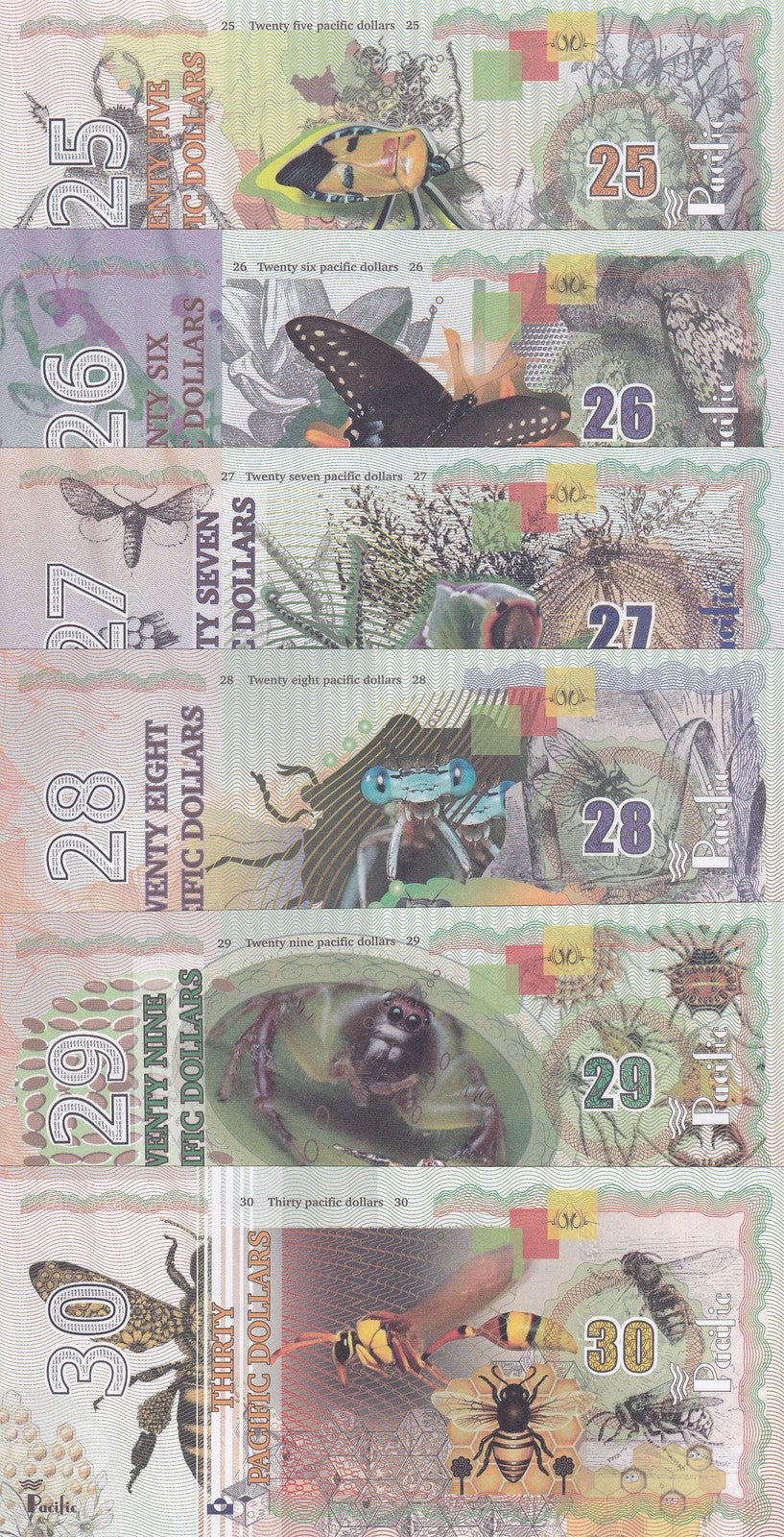Pacific Ocean set 6, 25 26 27 28 29 30 Dollars 2018 Fantasy