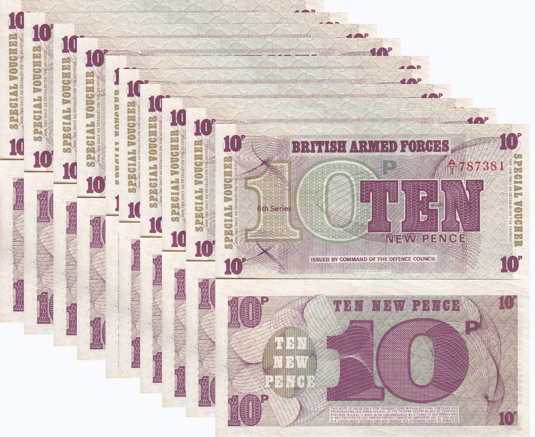 Great Britain 10 New Pence ND 1972 P M48 England UNC LOT 10 PCS