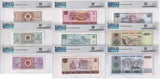 China SET 9, 1 2 5 10 50 100 Jiao Yuan 1980-1990 P 881-889 UNC PMG 64 ,PMG 65-68