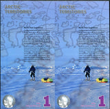 Arctic Territories 1 Dollar 2012 Polymer UNCUT SHEET 2 UNC , POLAR BEAR